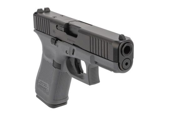 Generation 5 Glock 19 MOS 9mm Pistol features a grey polymer frame